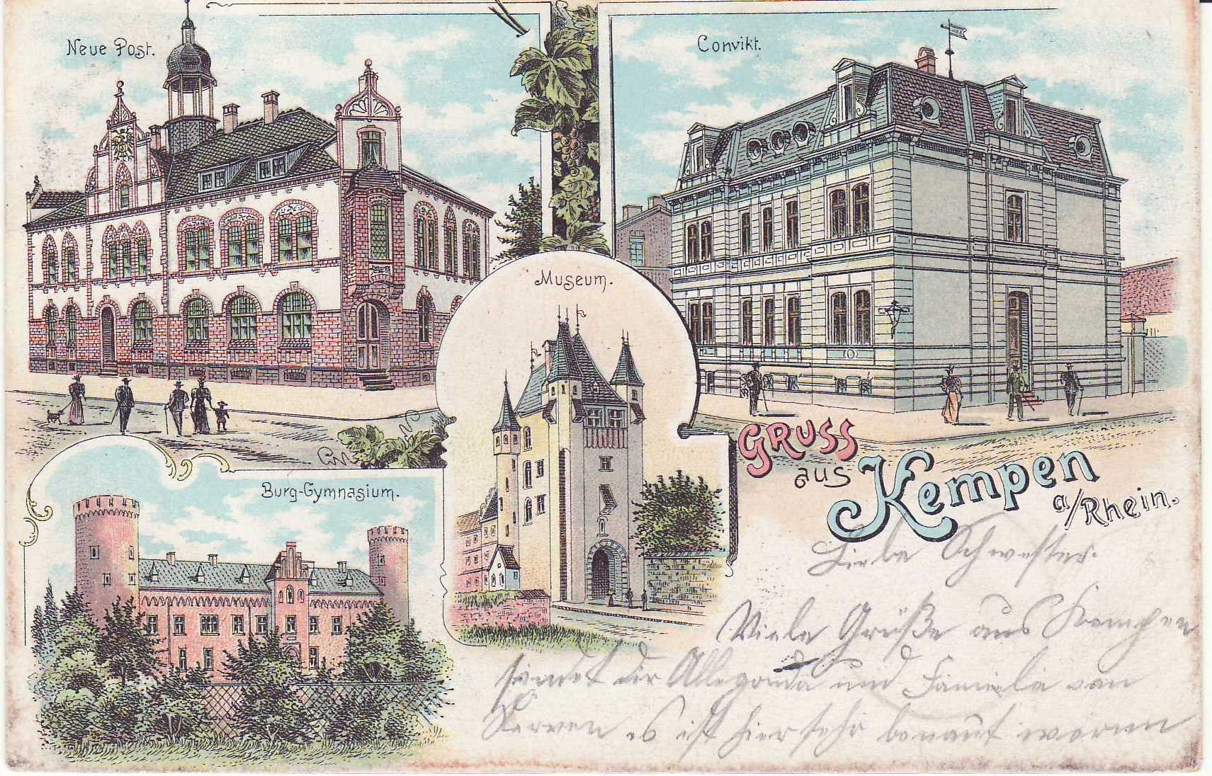 Postkarte von Altkempen, historische Ansicht