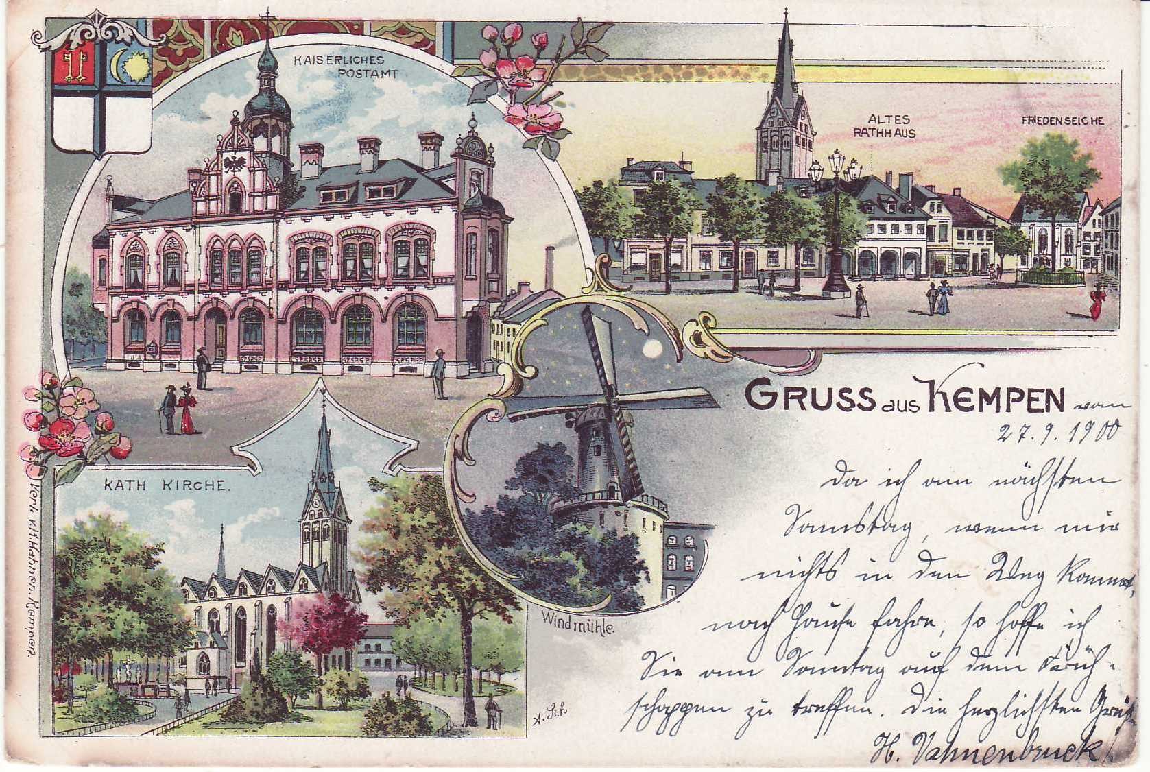 Postkarte von Altkempen, historische Ansicht